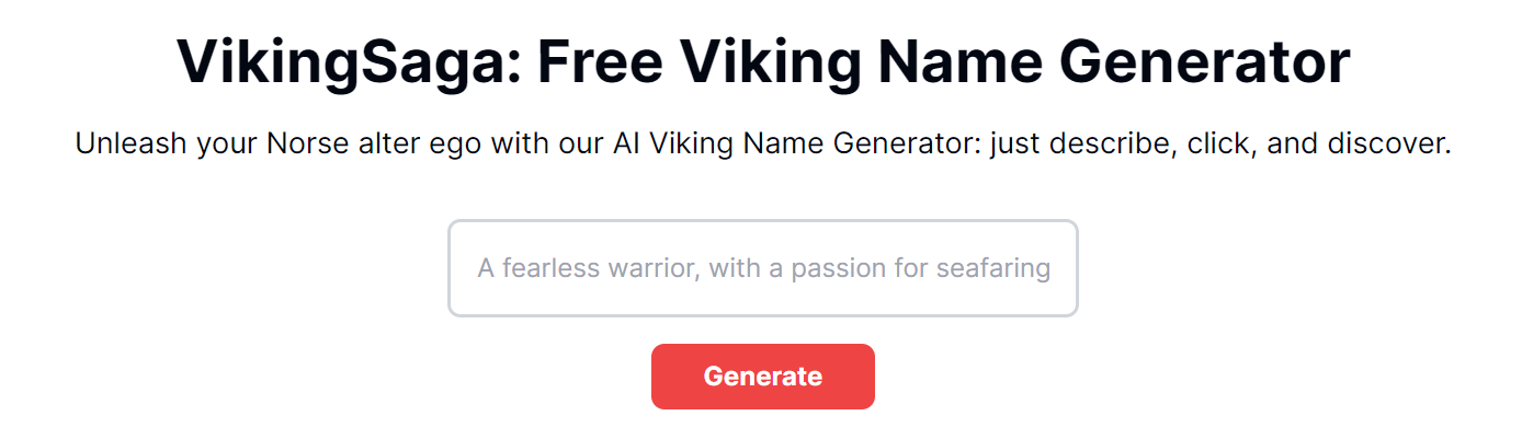 VikingSaga: A Free Viking Name Generator